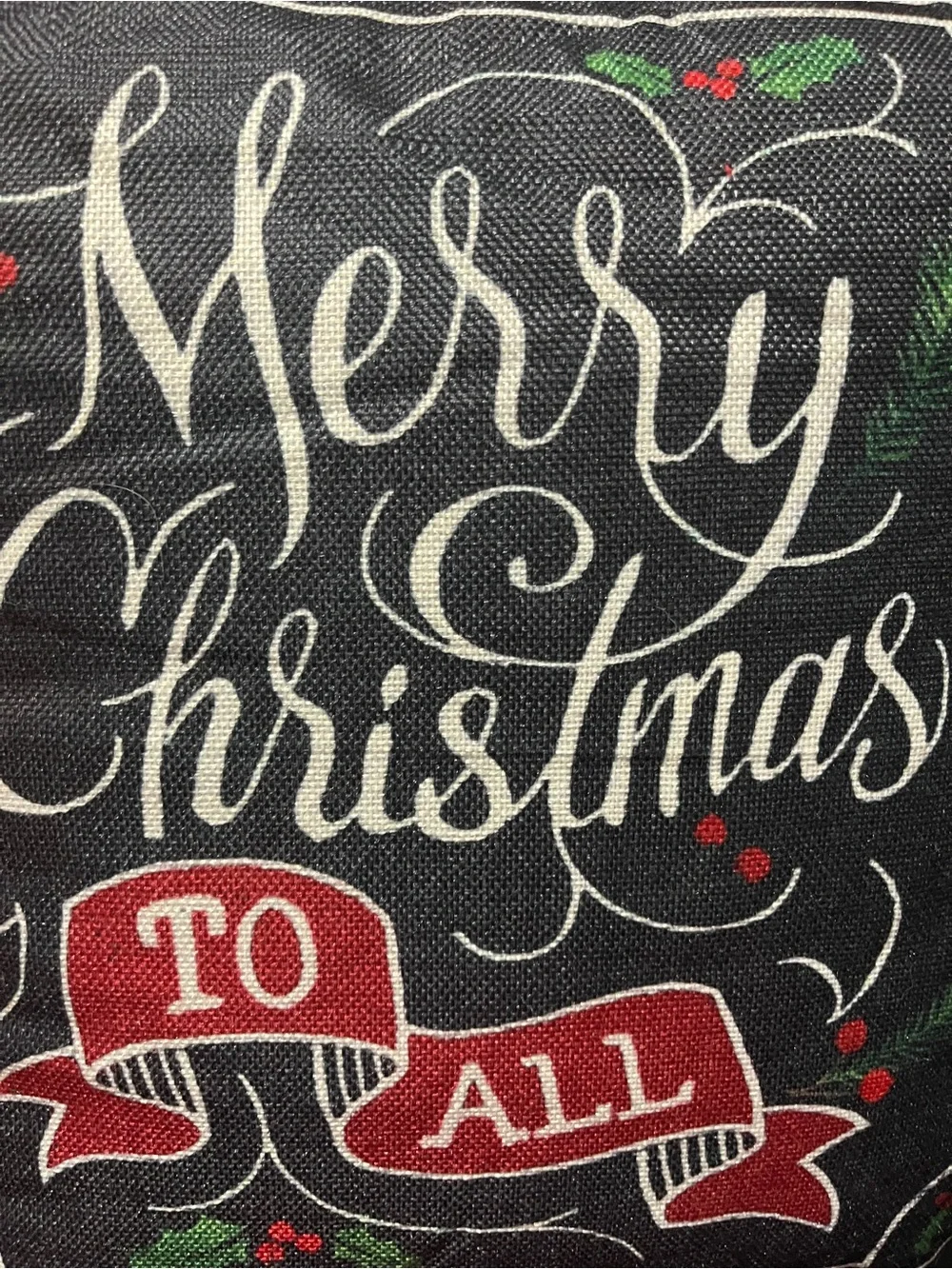 Merry Christmas to All Pillow Cover 17” Red Black Farmhouse Holiday Decor
